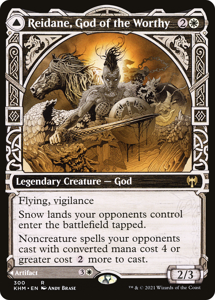 Reidane, God of the Worthy // Valkmira, Protector's Shield (KHM-300) [Kaldheim]: (Showcase)