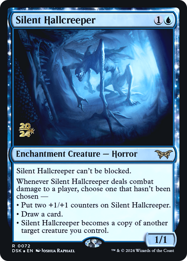 Silent Hallcreeper (PRE-72S) [Duskmourn: House of Horror Promos]: (enchantment) Foil