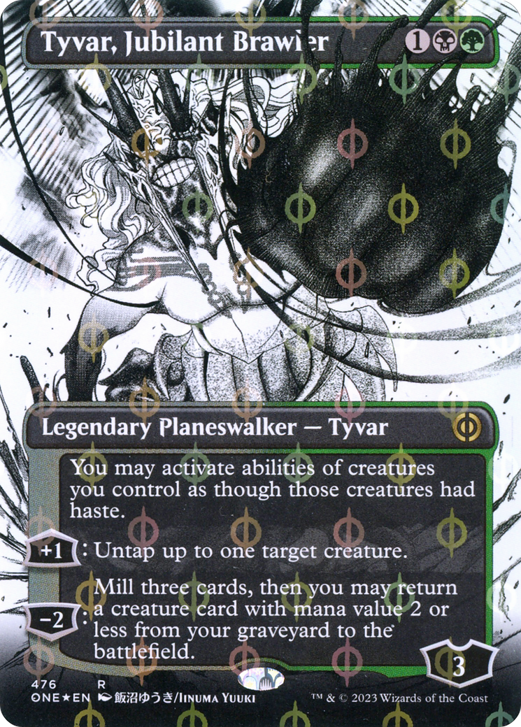 Tyvar, Jubilant Brawler (ONE-476) [Phyrexia: All Will Be One]: (Showcase) (Borderless) Foil