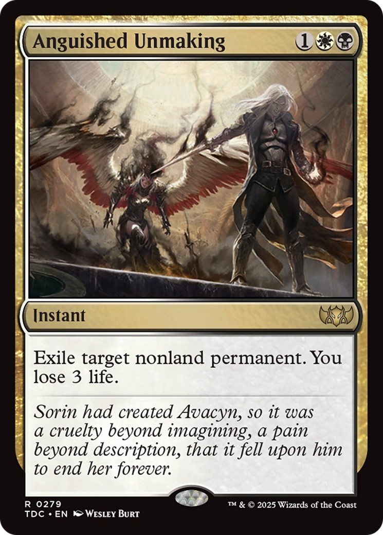 Anguished Unmaking (TDC-279) [Commander: Tarkir: Dragonstorm]