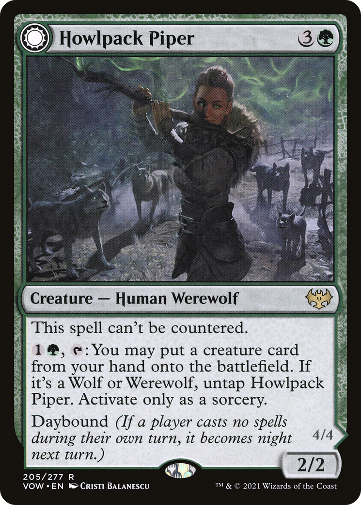 Howlpack Piper // Wildsong Howler (VOW-205) [Innistrad: Crimson Vow]: (Double Faced Transform) Foil