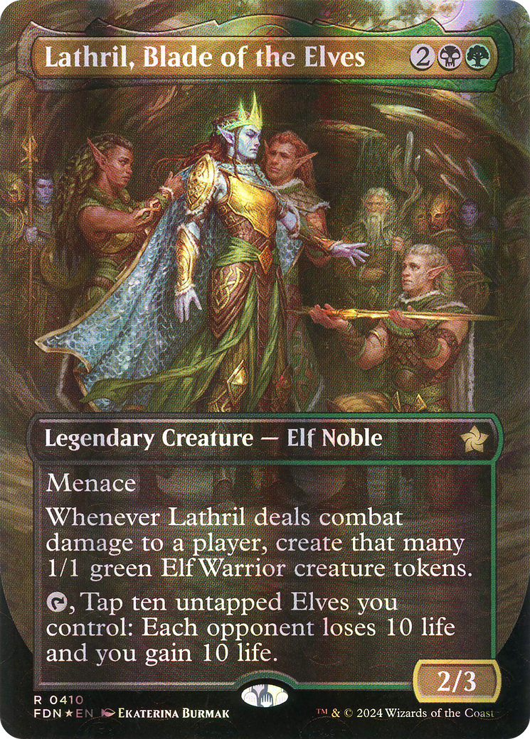 Lathril, Blade of the Elves (FDN-410) [Foundations] (Borderless) Foil