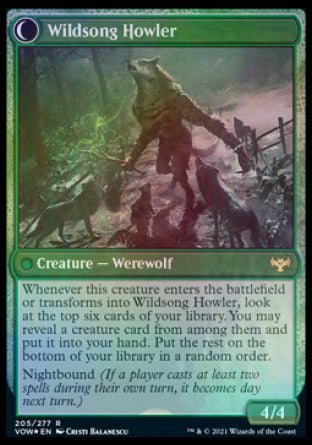 Howlpack Piper // Wildsong Howler (PRE-205S) [Innistrad: Crimson Vow Promos]: (Double Faced Transform) Foil