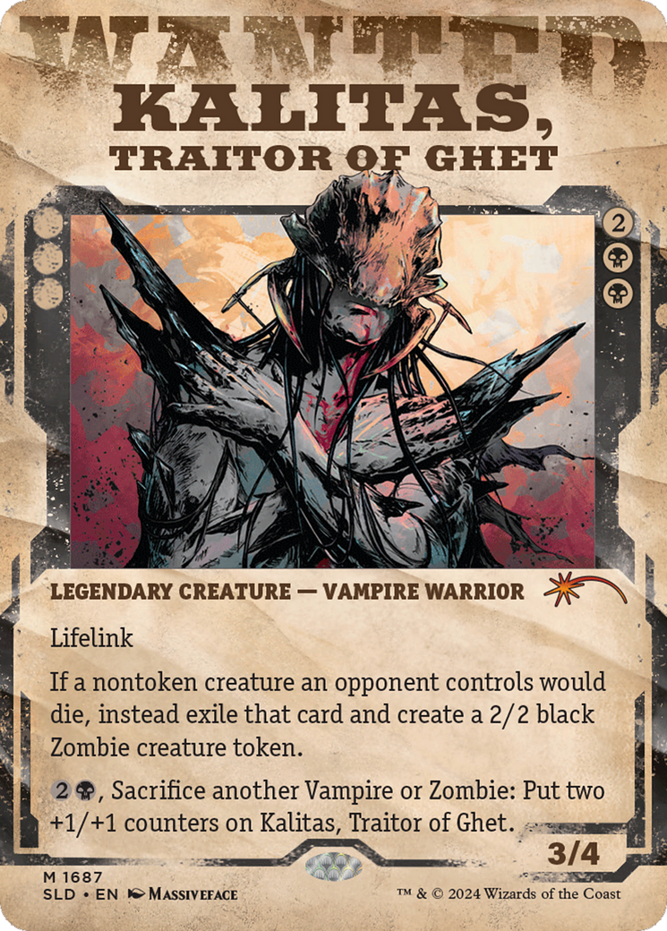 Kalitas, Traitor of Ghet (SLD-1687) [Secret Lair Drop]: (Showcase) (Borderless)