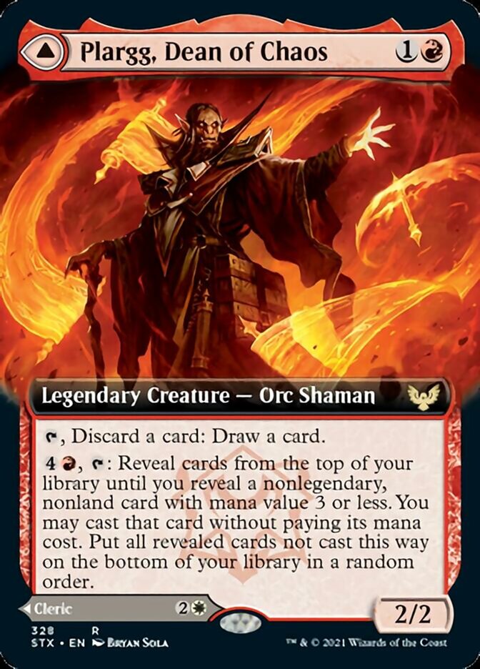 Plargg, Dean of Chaos // Augusta, Dean of Order (STX-328) [Strixhaven: School of Mages]: (Extended Art) Foil