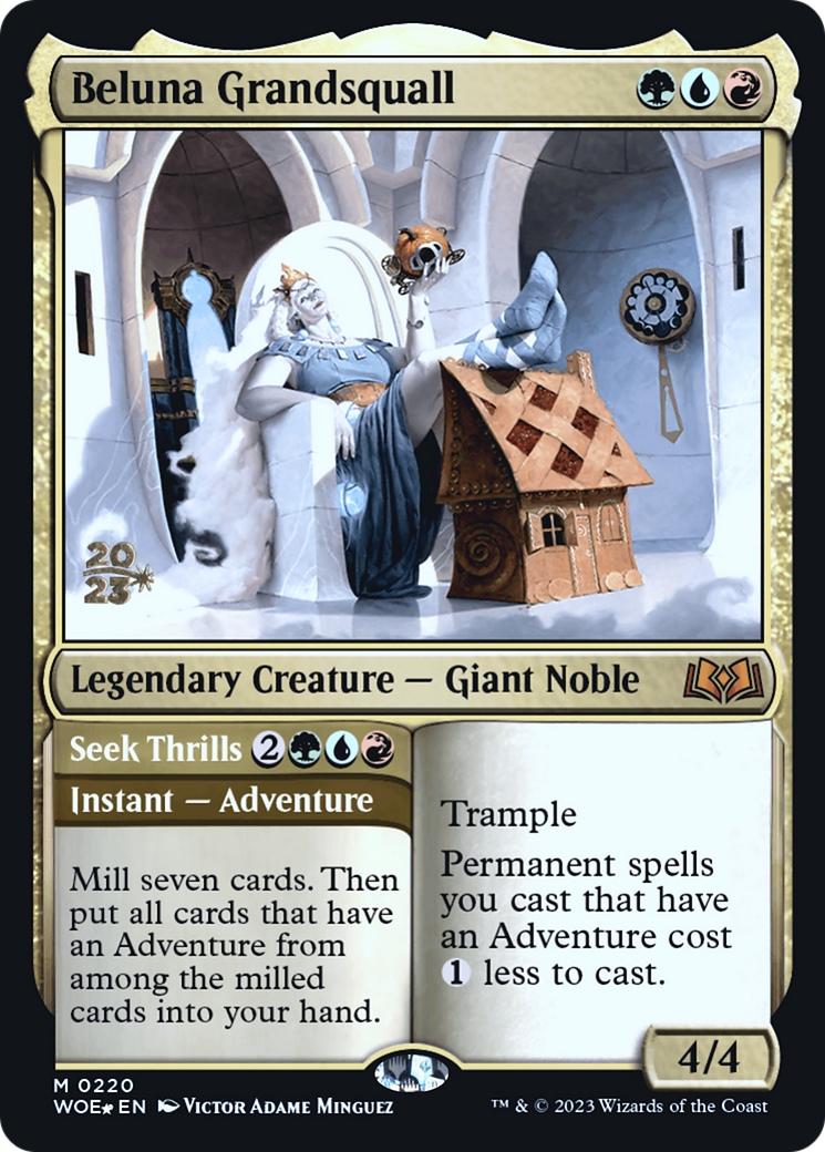 Beluna Grandsquall // Seek Thrills (PRE-220S) [Wilds of Eldraine Promos] Foil