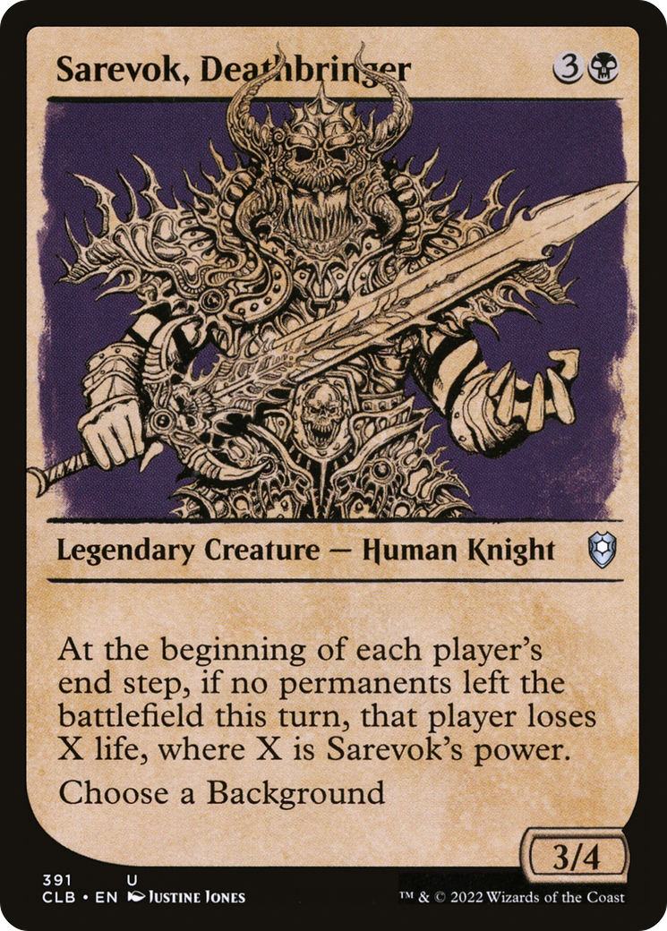 Sarevok, Deathbringer (CLB-391) [Commander Legends: Battle for Baldur's Gate]: (Showcase) Foil