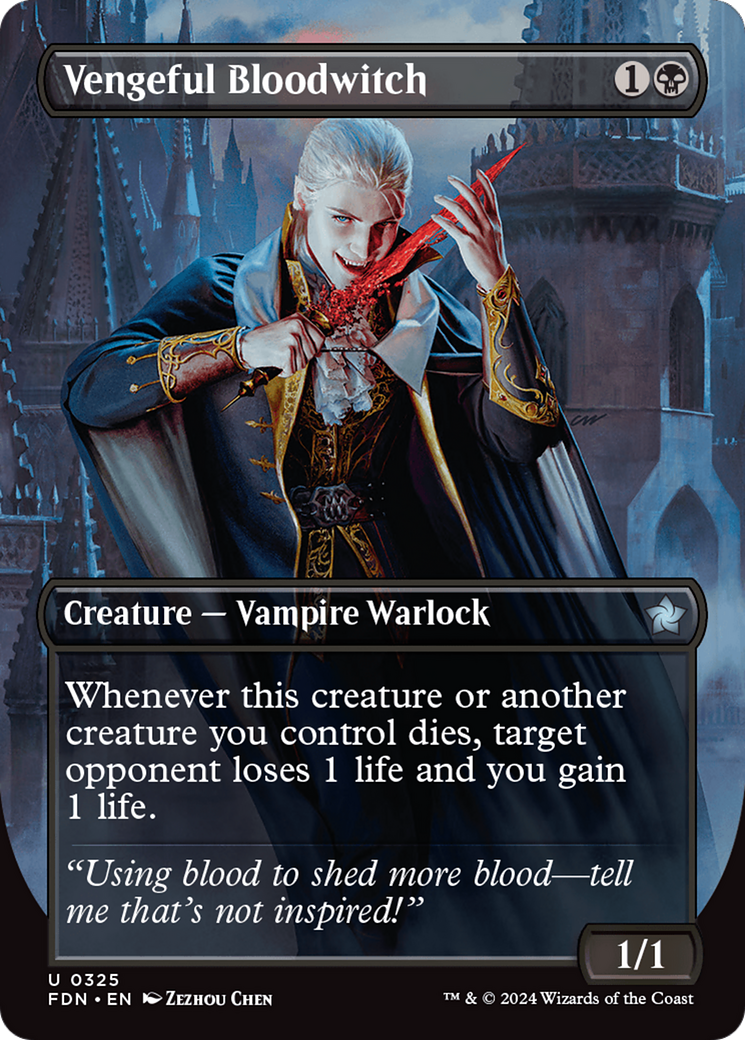 Vengeful Bloodwitch (FDN-325) [Foundations] (Borderless) Foil