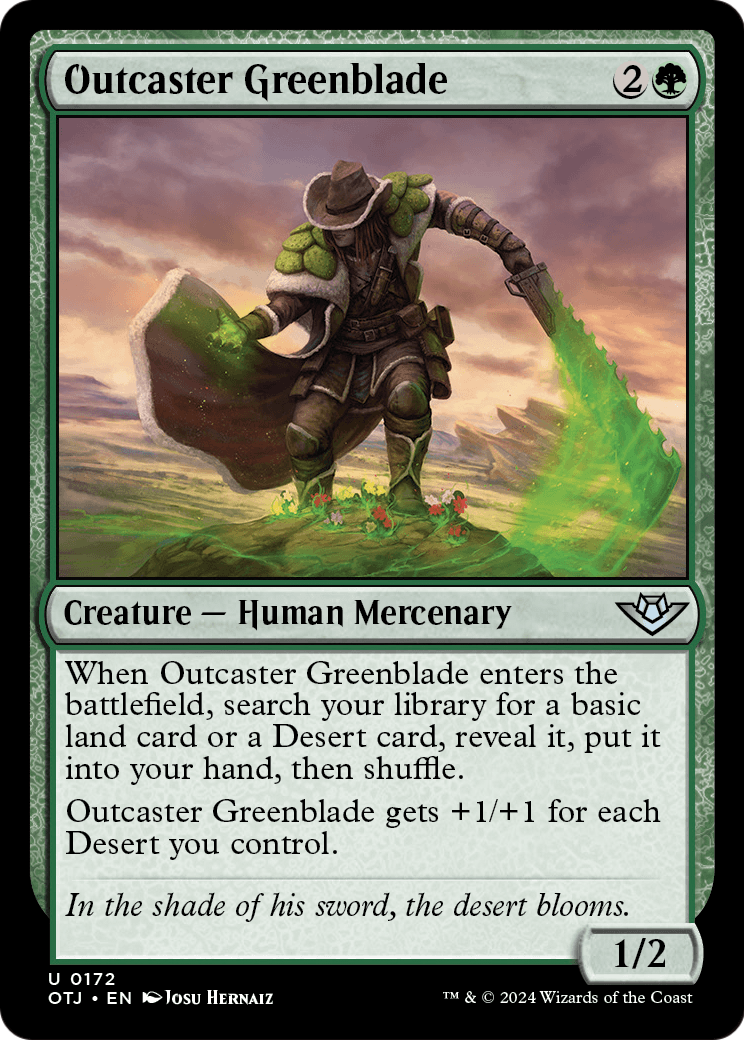 Outcaster Greenblade (OTJ-172) [Outlaws of Thunder Junction]