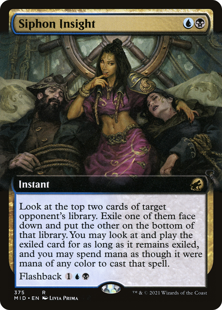 Siphon Insight (MID-375) [Innistrad: Midnight Hunt]: (Extended Art) Foil