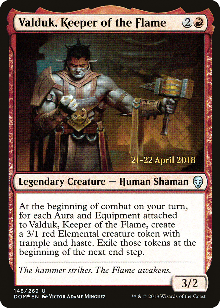 Valduk, Keeper of the Flame (PRE-148S) [Dominaria Promos] Foil