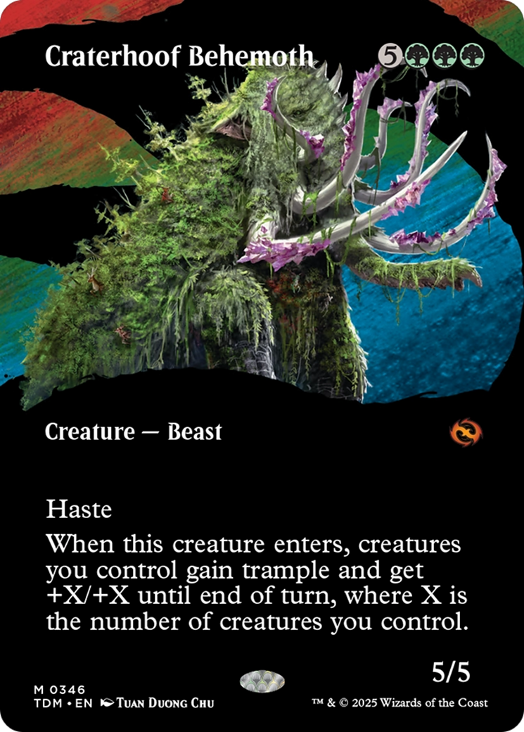 Craterhoof Behemoth (TDM-346) [Tarkir: Dragonstorm]: (Showcase) (Borderless) Foil