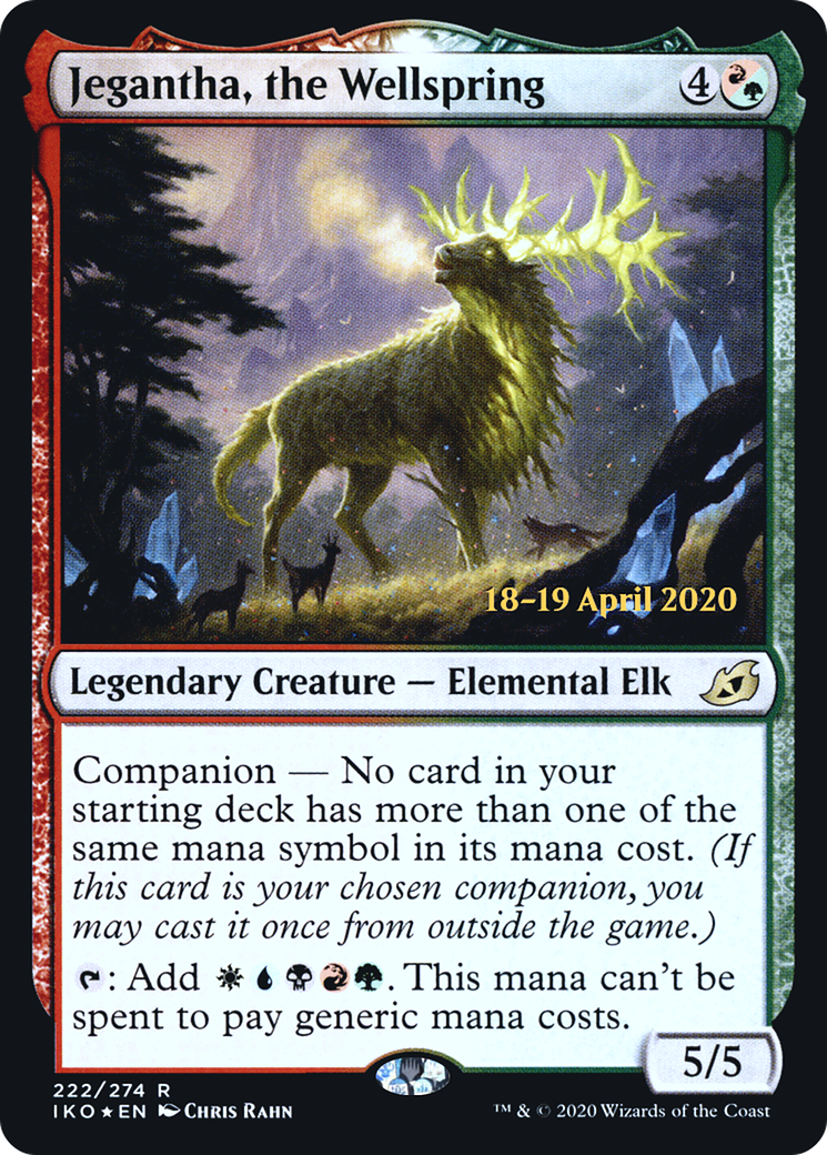 Jegantha, the Wellspring (PRE-222S) [Ikoria: Lair of Behemoths Promos]: (companion) Foil