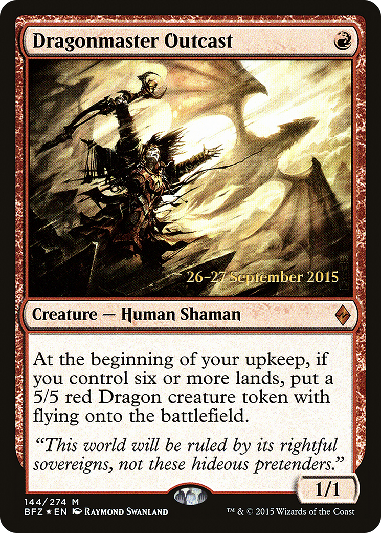 Dragonmaster Outcast (PRE-144S) [Battle for Zendikar Promos] Foil