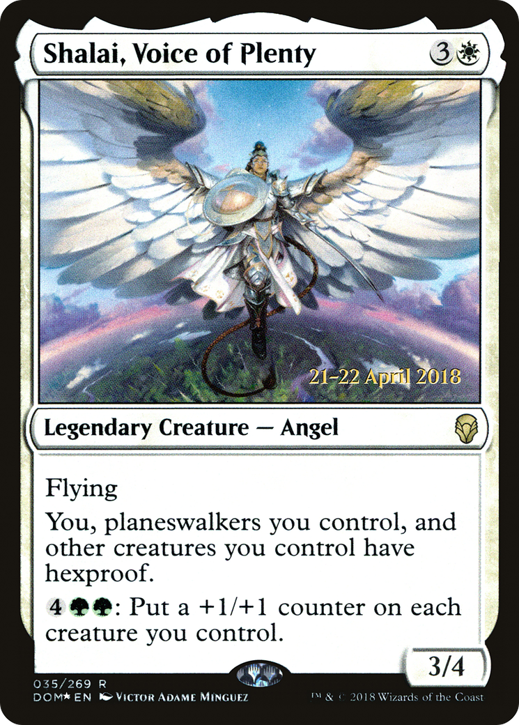 Shalai, Voice of Plenty (PRE-35S) [Dominaria Promos] Foil