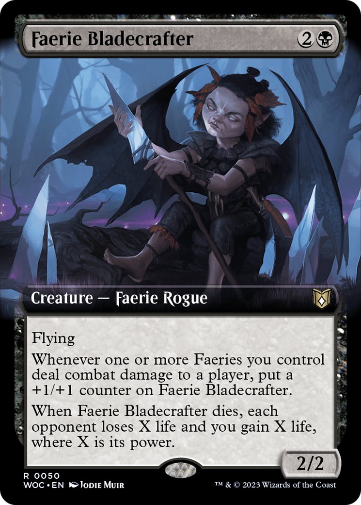 Faerie Bladecrafter (WOC-050) [Wilds of Eldraine Commander]: (Extended Art)