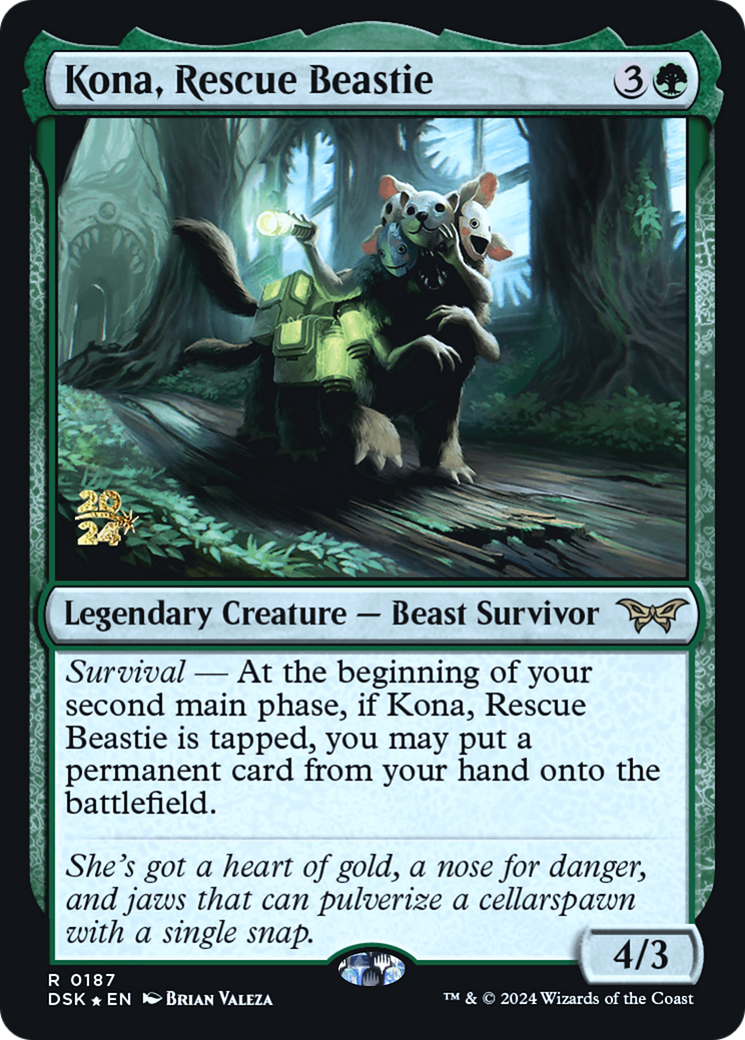 Kona, Rescue Beastie (PRE-187) [Duskmourn: House of Horror Promos] Foil