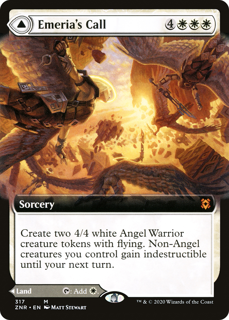 Emeria's Call // Emeria, Shattered Skyclave (ZNR-317) [Zendikar Rising]: (Extended Art) Foil