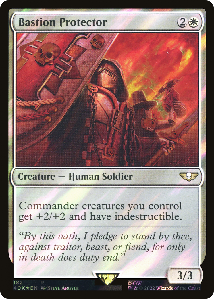 Bastion Protector (Surge Foil) (40K-182) [Warhammer 40,000 Commander] Foil