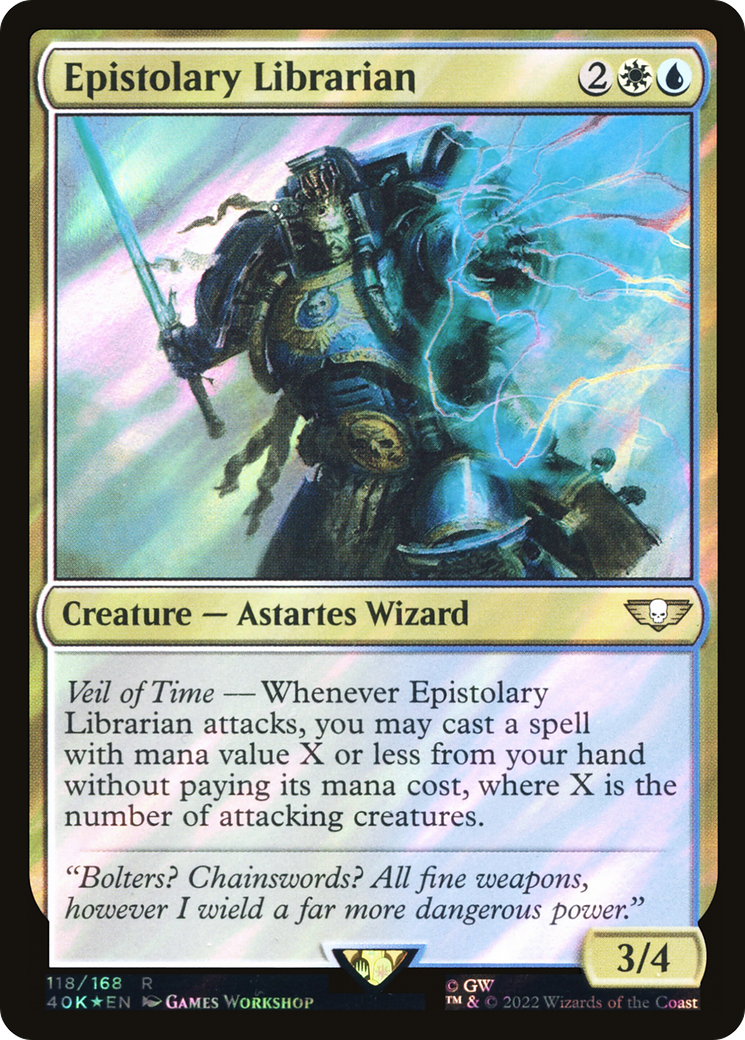 Epistolary Librarian (Surge Foil) (40K-118) [Warhammer 40,000 Commander] Foil