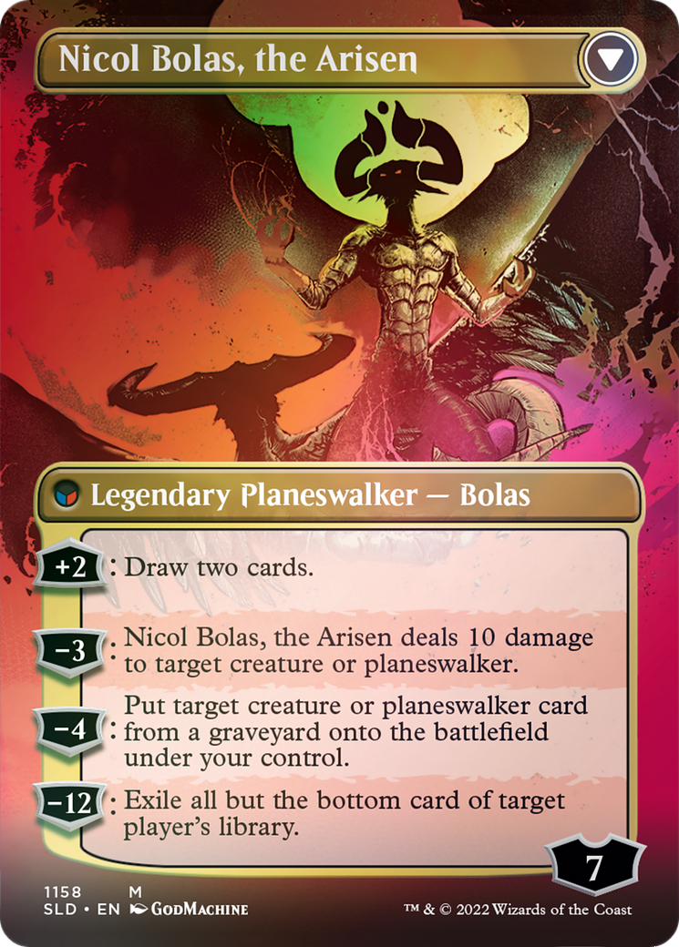 Nicol Bolas, the Ravager // Nicol Bolas, the Arisen (SLD-1158) [Secret Lair Drop] (Borderless) Foil