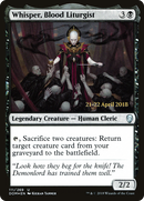 Whisper, Blood Liturgist (PRE-111S) [Dominaria Promos] Foil
