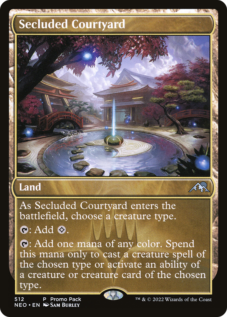 Secluded Courtyard (PPNEO-512) [Promo Pack: Kamigawa: Neon Dynasty] Foil