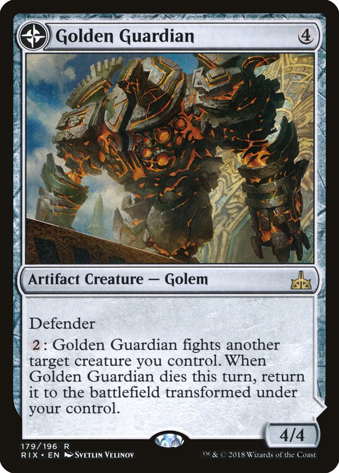 Golden Guardian // Gold-Forge Garrison (RIX-179) [Rivals of Ixalan]: (compasslanddfc) Foil