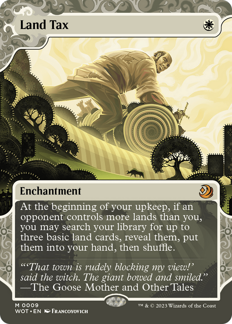 Land Tax (WOT-009) [Wilds of Eldraine: Enchanting Tales]: (Showcase) (Borderless)