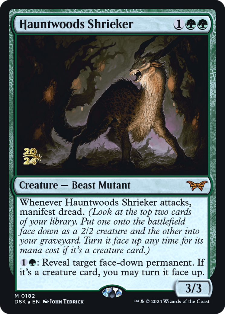 Hauntwoods Shrieker (PRE-182) [Duskmourn: House of Horror Promos] Foil