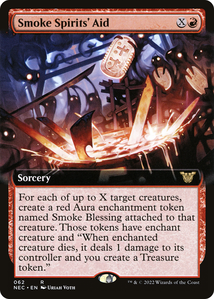 Smoke Spirits' Aid (NEC-062) [Neon Dynasty Commander]: (Extended Art)