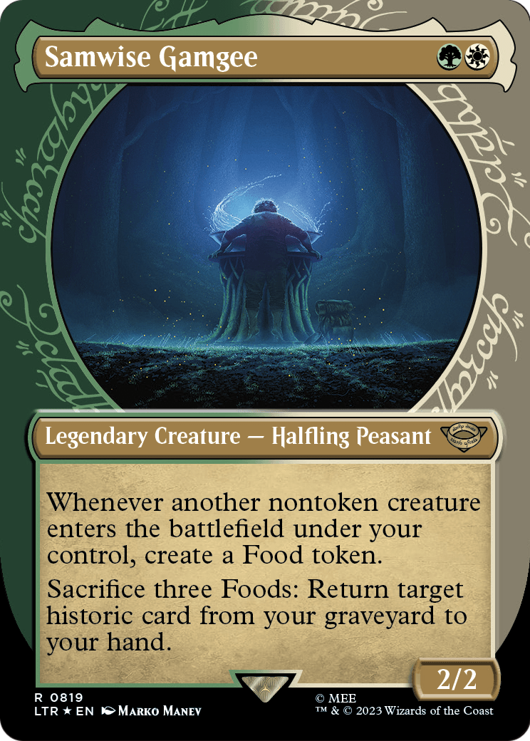 Samwise Gamgee (Showcase) (Surge Foil) (LTR-819) (Borderless) [The Lord of the Rings: Tales of Middle-earth] Foil
