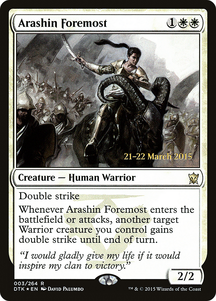 Arashin Foremost (PRE-03S) [Dragons of Tarkir Promos] Foil