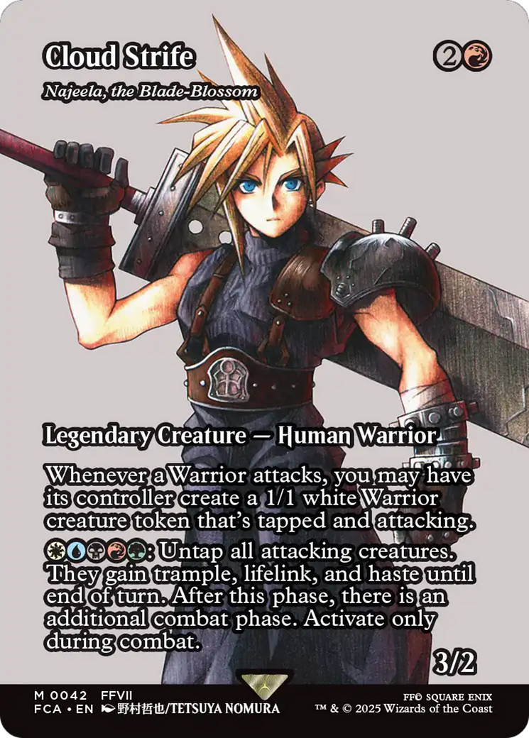 Cloud Strife - Najeela, the Blade-Blossom (Showcase) (FCA-042) [FINAL FANTASY: Through the Ages] / Cloud Strife (Borderless) Foil