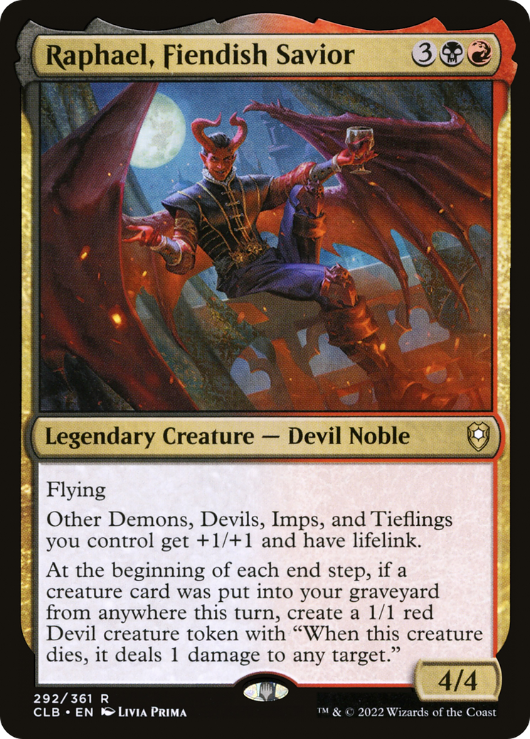 Raphael, Fiendish Savior (CLB-292) [Commander Legends: Battle for Baldur's Gate]