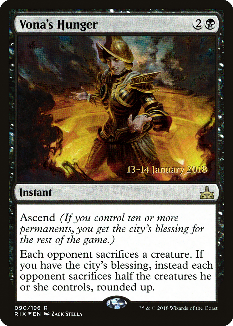 Vona's Hunger (PRE-90S) [Rivals of Ixalan Promos] Foil