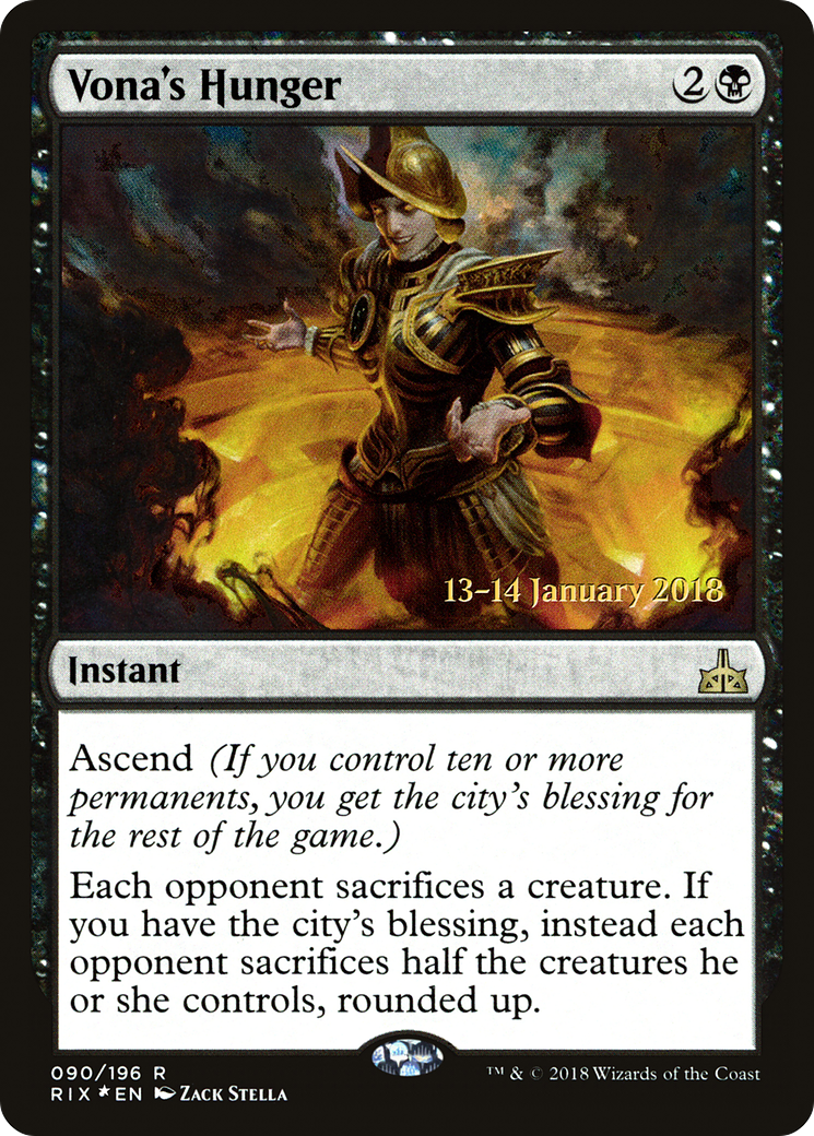 Vona's Hunger (PRE-90S) [Rivals of Ixalan Promos] Foil
