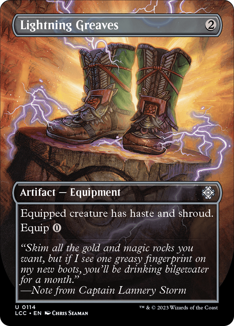 Lightning Greaves (LCC-114) [The Lost Caverns of Ixalan Commander] (Borderless) Foil
