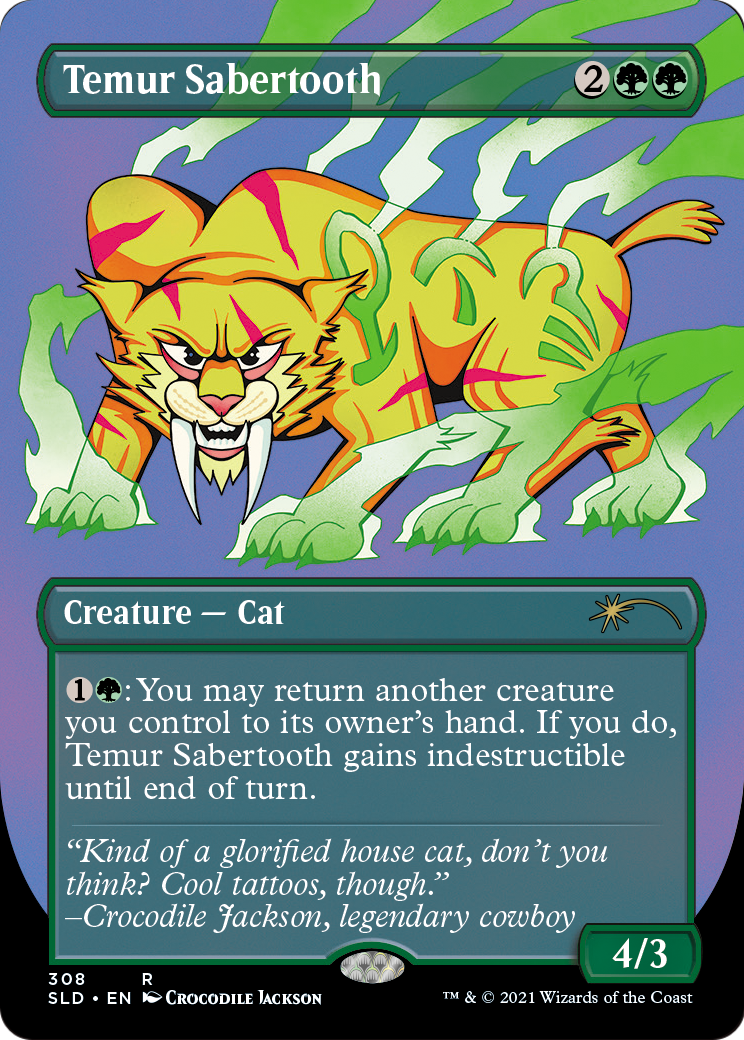 Temur Sabertooth (SLD-308) (Borderless) [Secret Lair Drop]