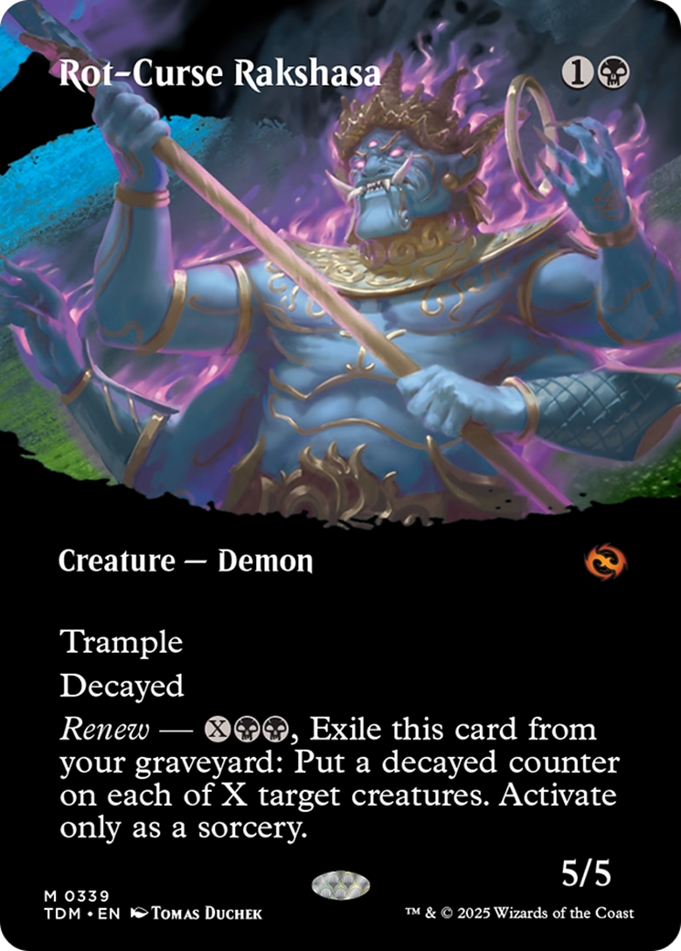 Rot-Curse Rakshasa (TDM-339) [Tarkir: Dragonstorm]: (Showcase) (Borderless)
