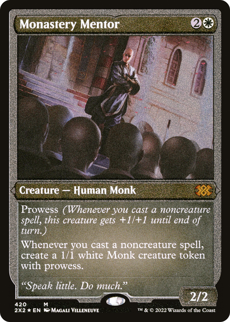 Monastery Mentor (2X2-420) [Double Masters 2022] Etched Foil