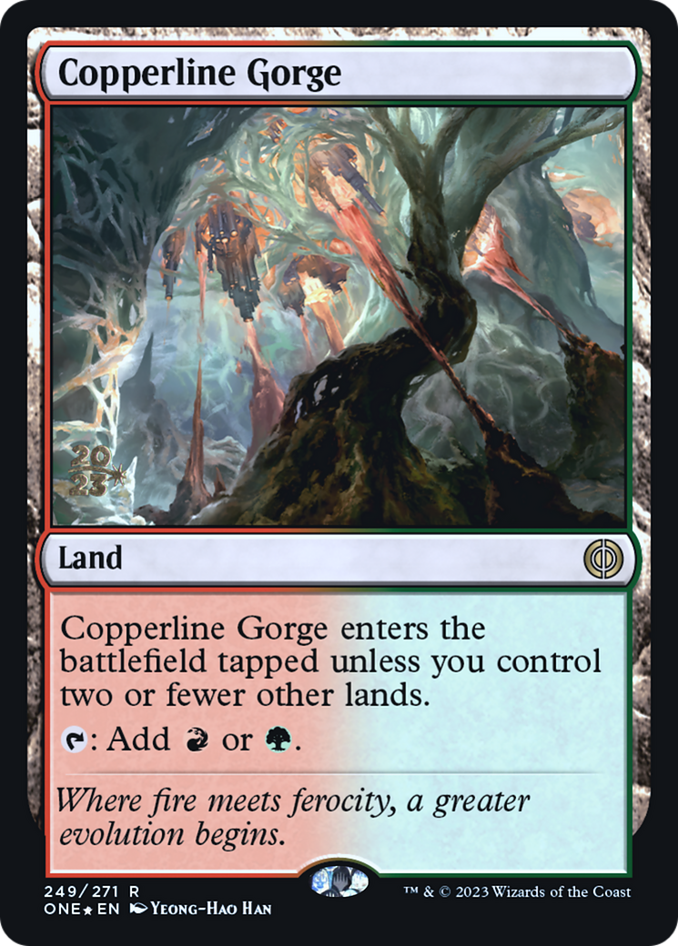 Copperline Gorge (PRE-249S) [Phyrexia: All Will Be One Promos] Foil