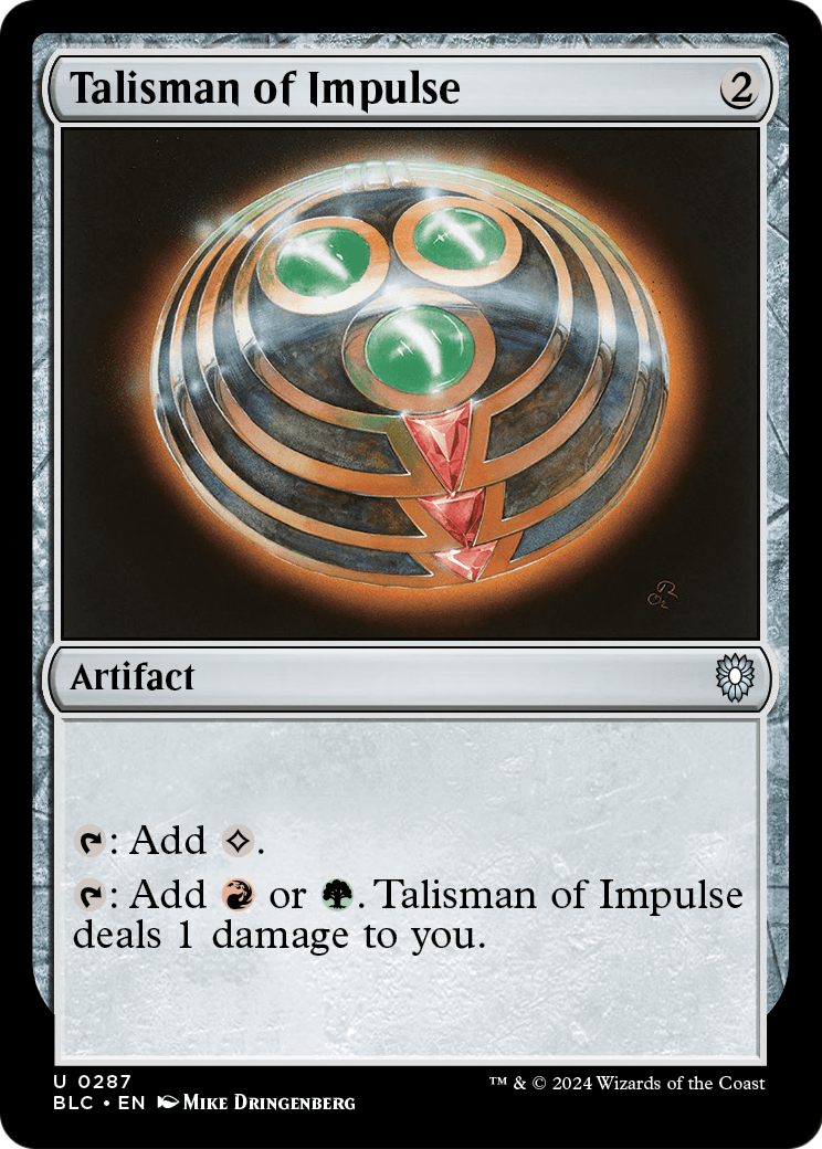 Talisman of Impulse (BLC-287) [Bloomburrow Commander]
