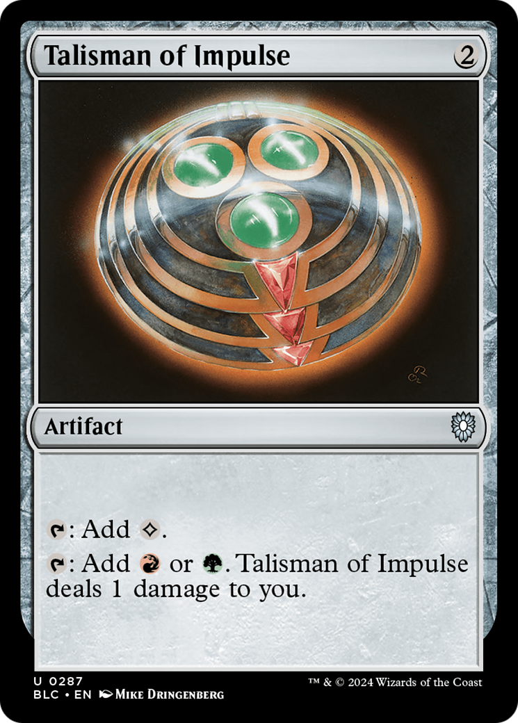 Talisman of Impulse (BLC-287) [Bloomburrow Commander]