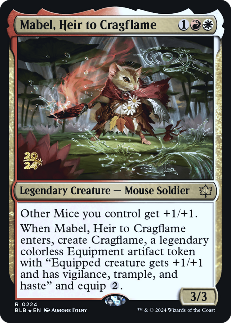 Mabel, Heir to Cragflame (PRE-224S) [Bloomburrow Promos] Foil