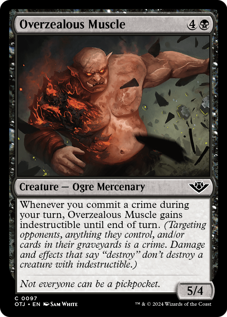 Overzealous Muscle (OTJ-097) [Outlaws of Thunder Junction] Foil