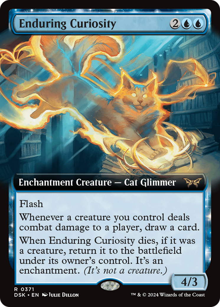 Enduring Curiosity (DSK-371) [Duskmourn: House of Horror]: (Extended Art, enchantment) Foil