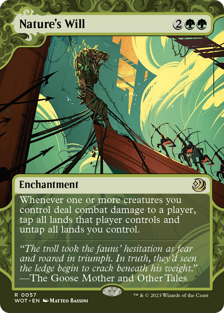 Nature's Will (WOT-057) [Wilds of Eldraine: Enchanting Tales]: (Showcase) (Borderless) Foil