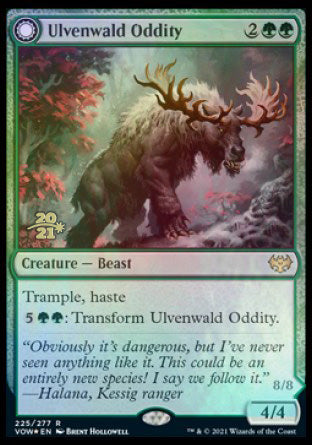 Ulvenwald Oddity // Ulvenwald Behemoth (PRE-225S) [Innistrad: Crimson Vow Promos]: (Double Faced Transform) Foil