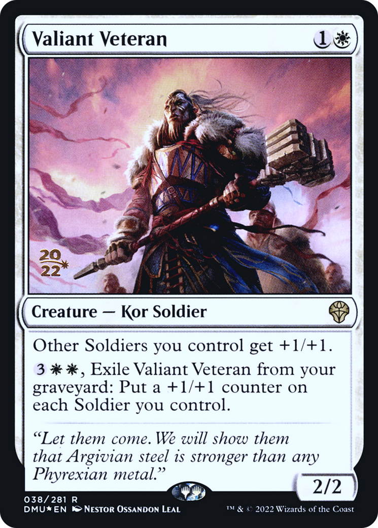 Valiant Veteran (PRE-038) [Dominaria United Promos] Foil